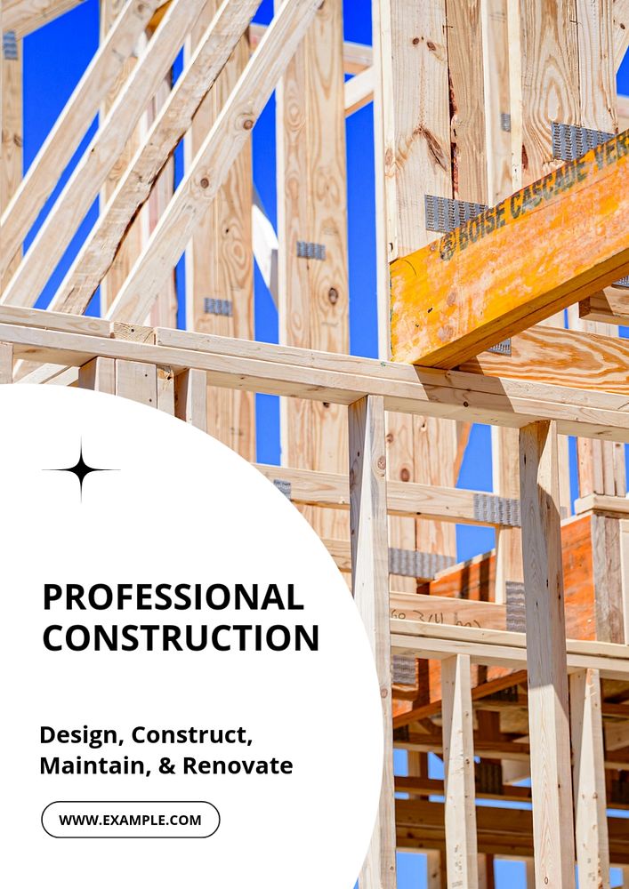 Professional construction  poster template, editable text and design