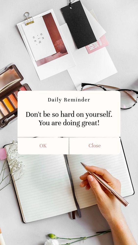 Self love quote  Instagram story template, editable text