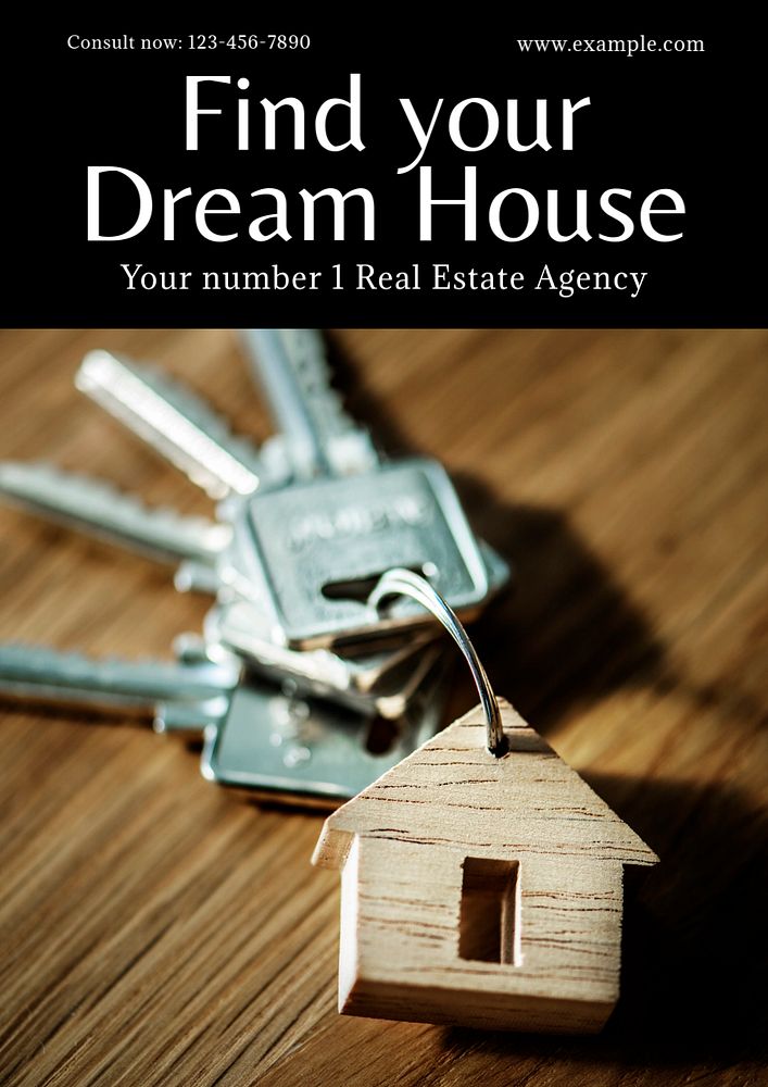 Dream house  poster template, editable text and design