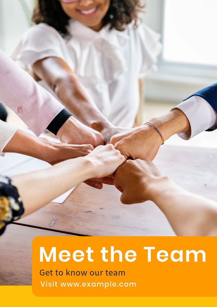 Meet our team  poster template, editable text and design