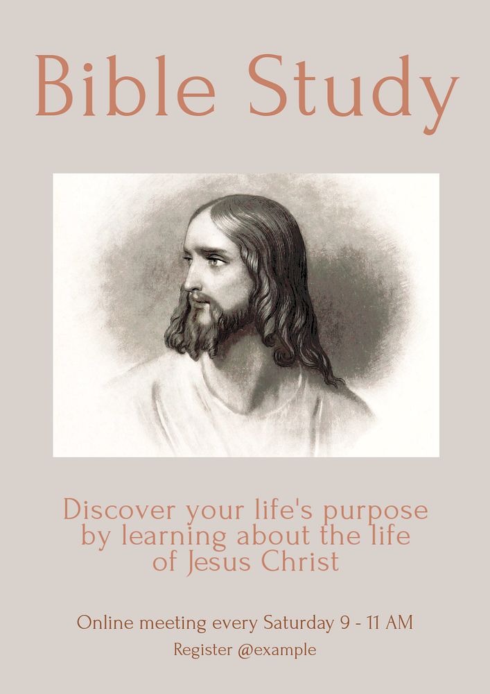 Bible study  poster template, editable text and design