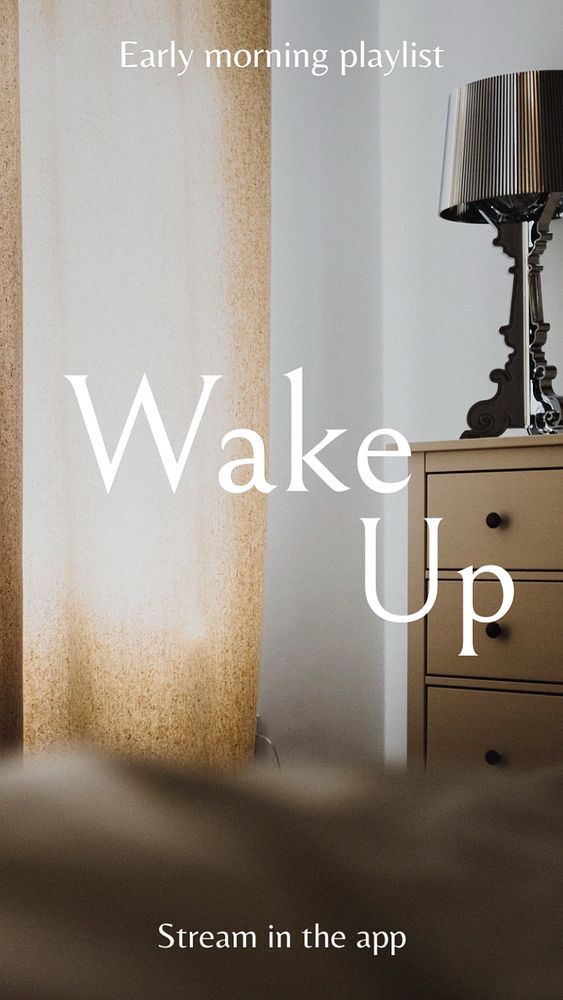 Wake up Instagram story template, editable text