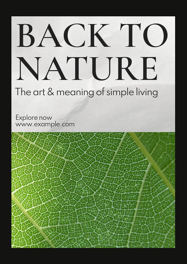 Nature & simple life  poster template, editable text and design