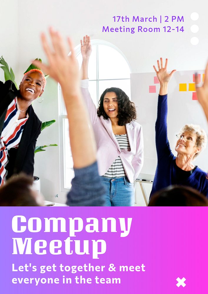 Company meetup  poster template, editable text and design