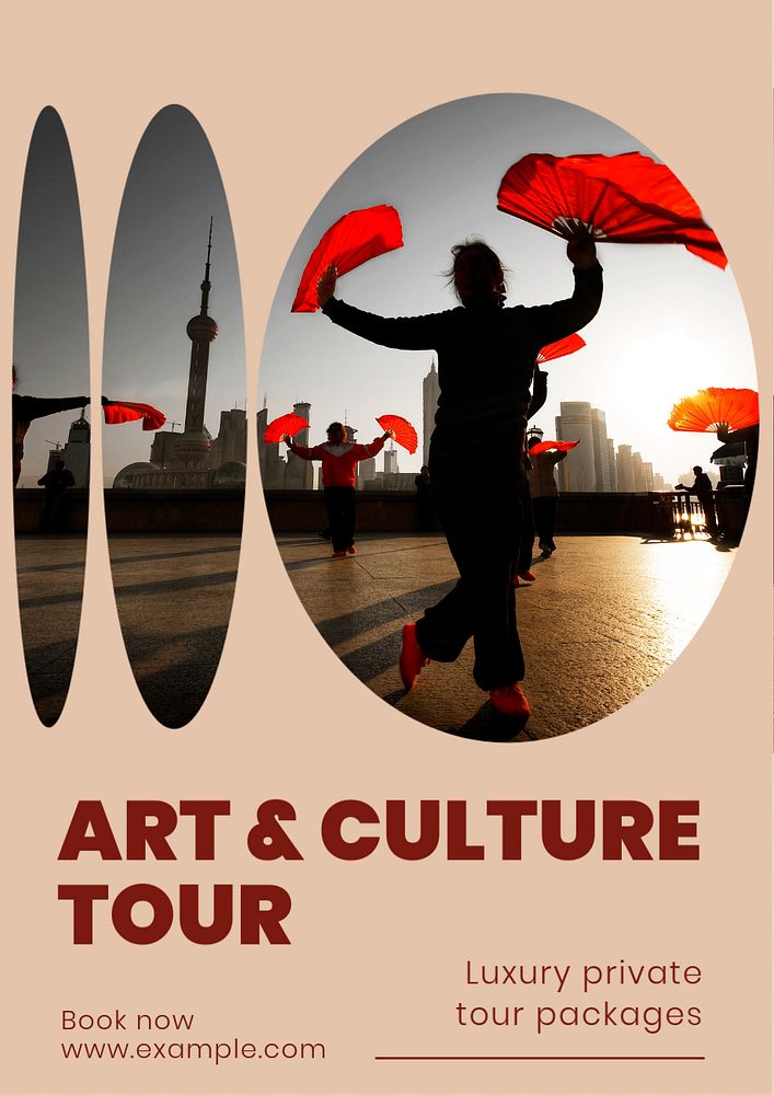 Art & culture tour  poster template, editable text and design