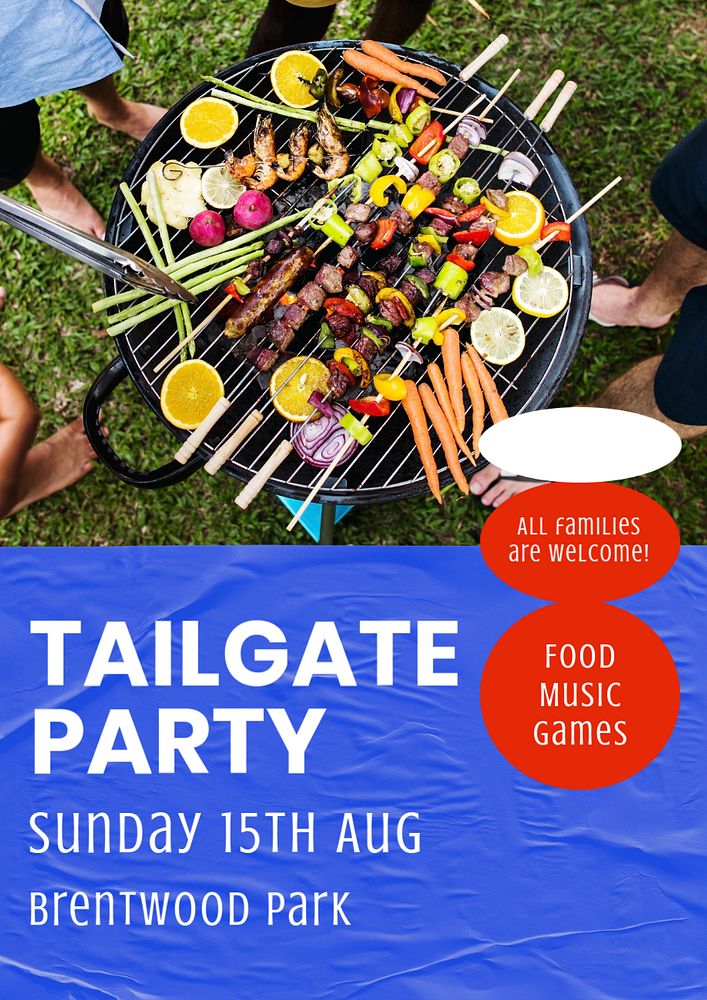 Tailgate party  poster template, editable text and design