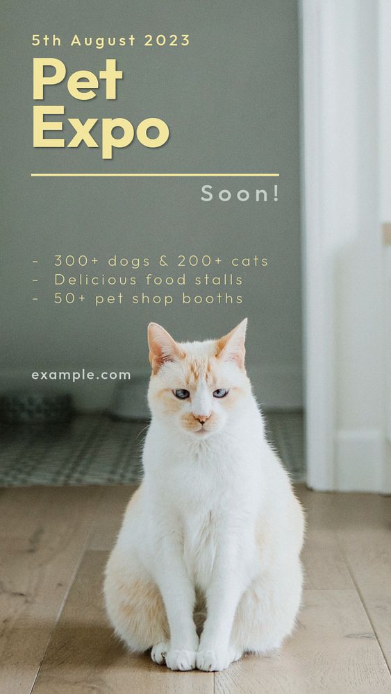 Pet expo Instagram story template, editable text