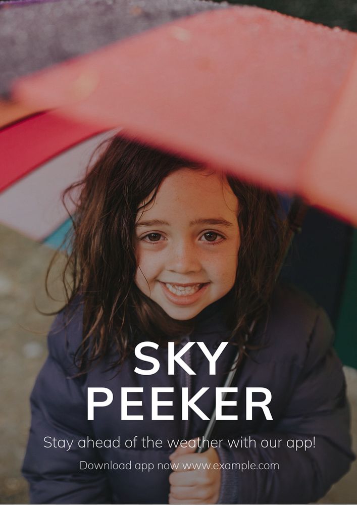 Sky peeker poster template, editable text and design