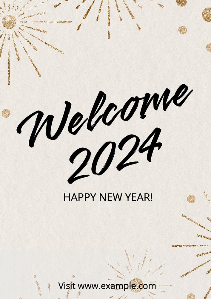 New year  poster template, editable text and design