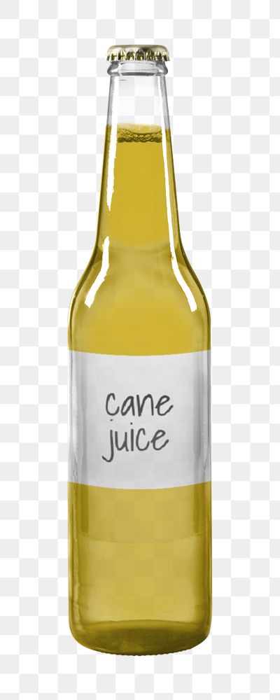 Cane juice bottle label  editable mockup element, beverage packaging