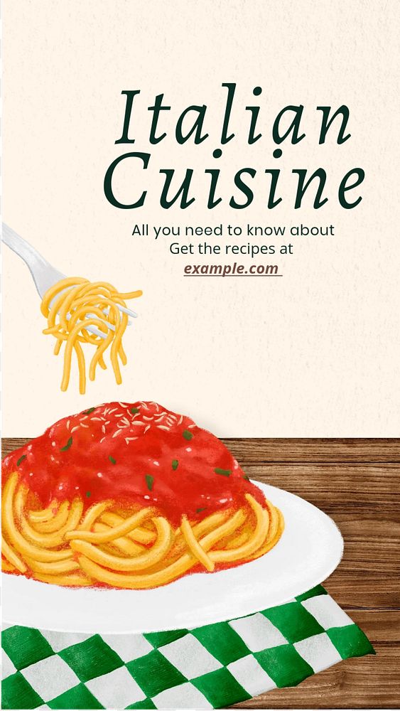 Italian cuisine Facebook story template, editable design