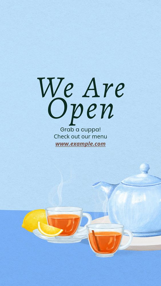 We are open Facebook story template, editable design