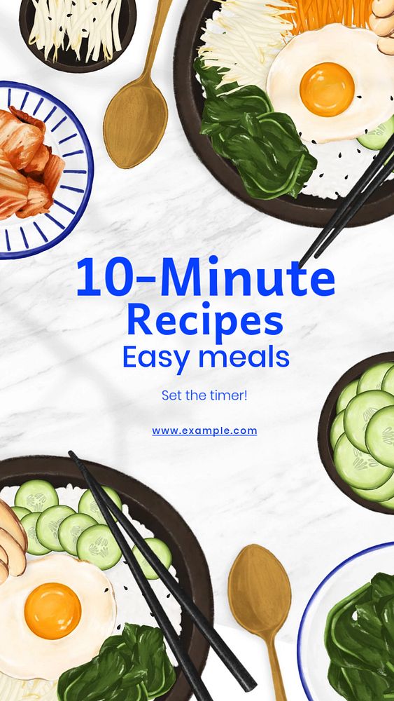 10-minute recipes Facebook story template, editable design