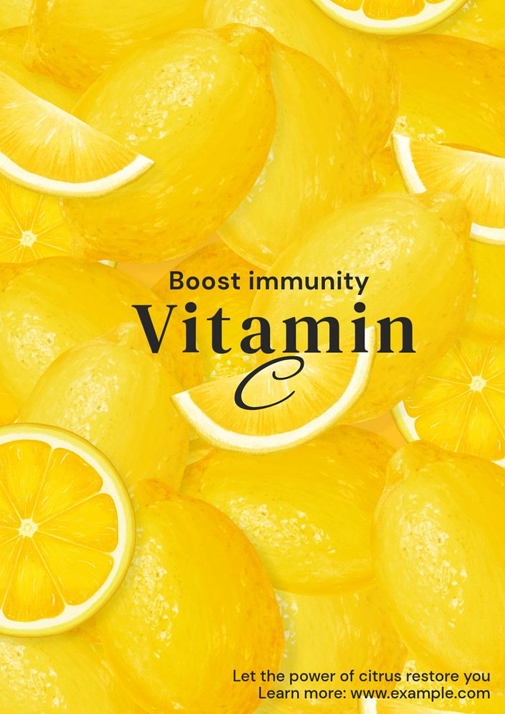 Vitamin C poster template, editable text & design