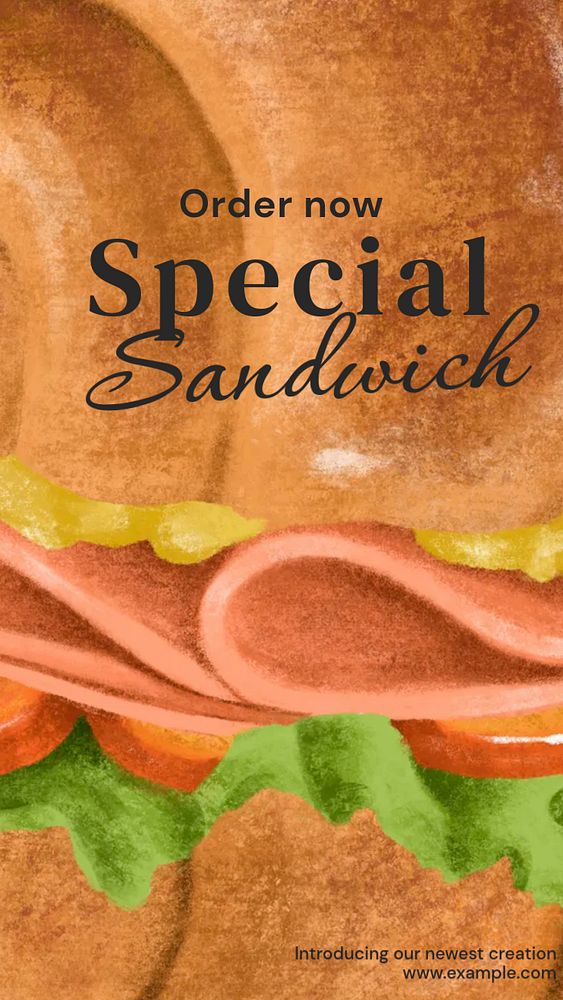 Special sandwich Facebook story template, editable design