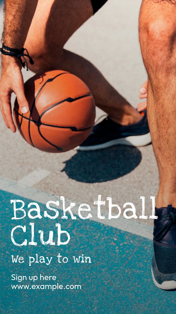 Basketball club social story template, editable design for Instagram