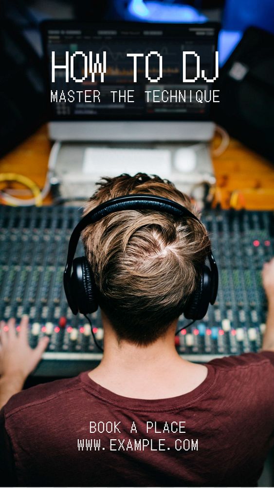 DJ masterclass social story template, editable design for Instagram