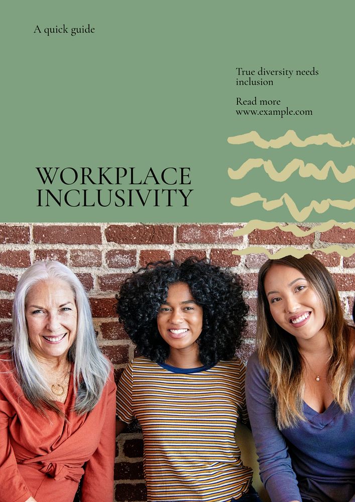 Workplace inclusivity poster template, editable text & design