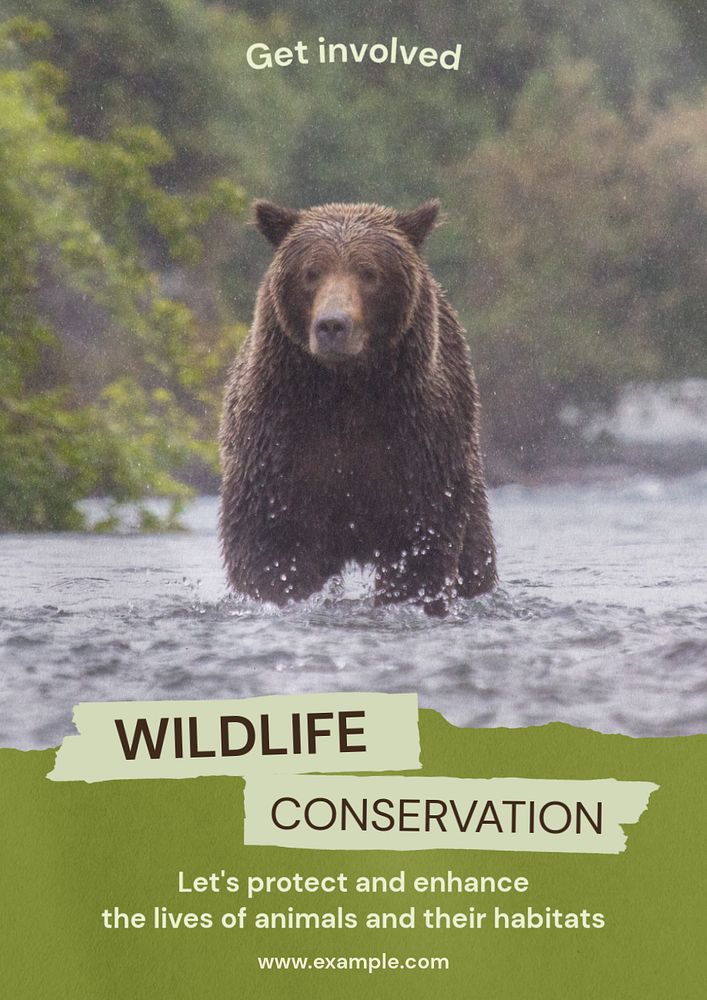 Wildlife conservation  poster template, editable text & design