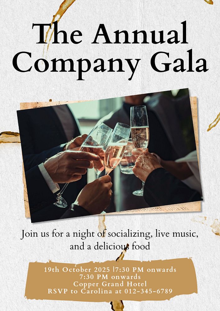 Company Gala poster template, editable text & design