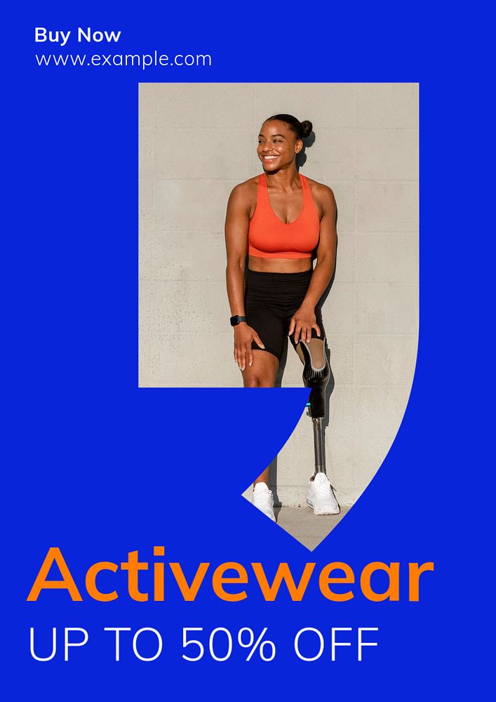 Activewear  poster template, editable text & design