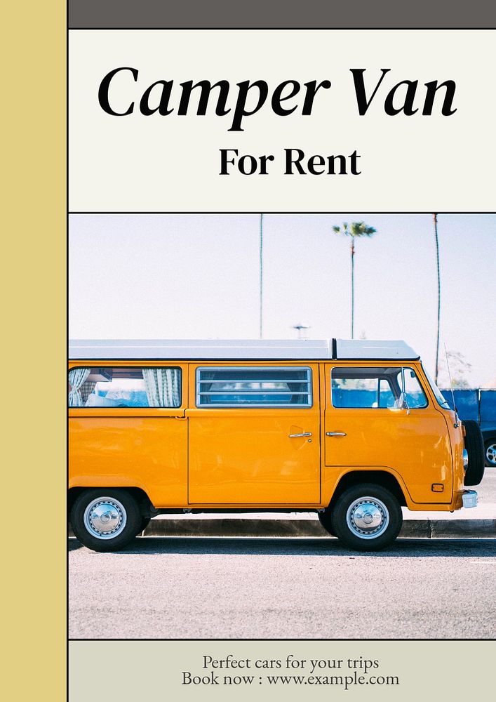 Van for rent  poster template, editable text & design