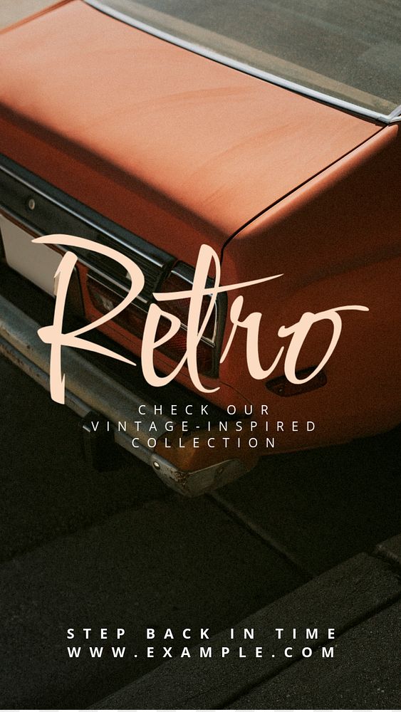 Retro collection social story template, editable design for Instagram