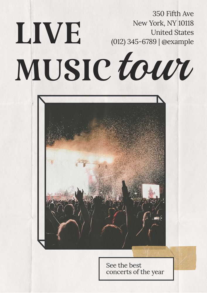 Music tour  poster template, editable text & design