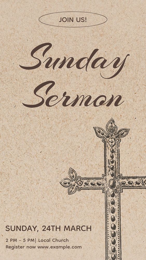 Palm Sunday sermon Instagram story template, editable text