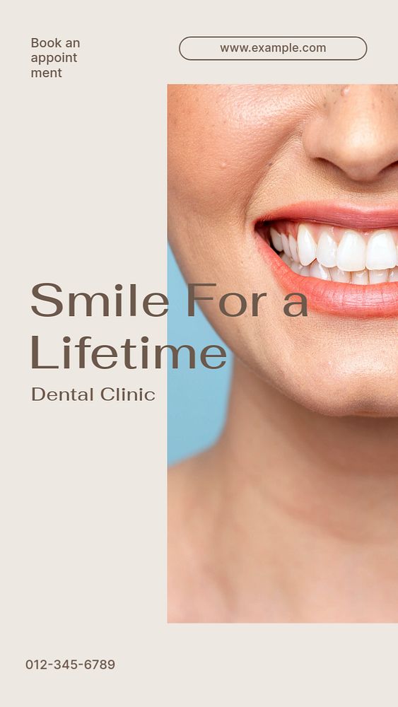 Dental clinic advertisement Instagram story template, editable text