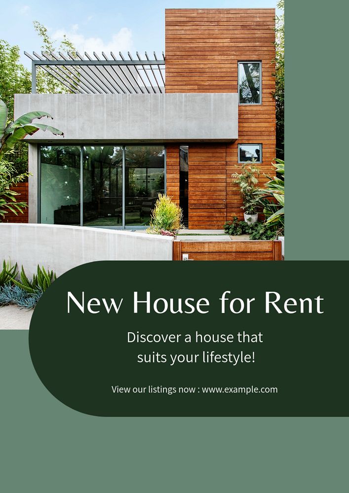 New house poster template, editable text & design