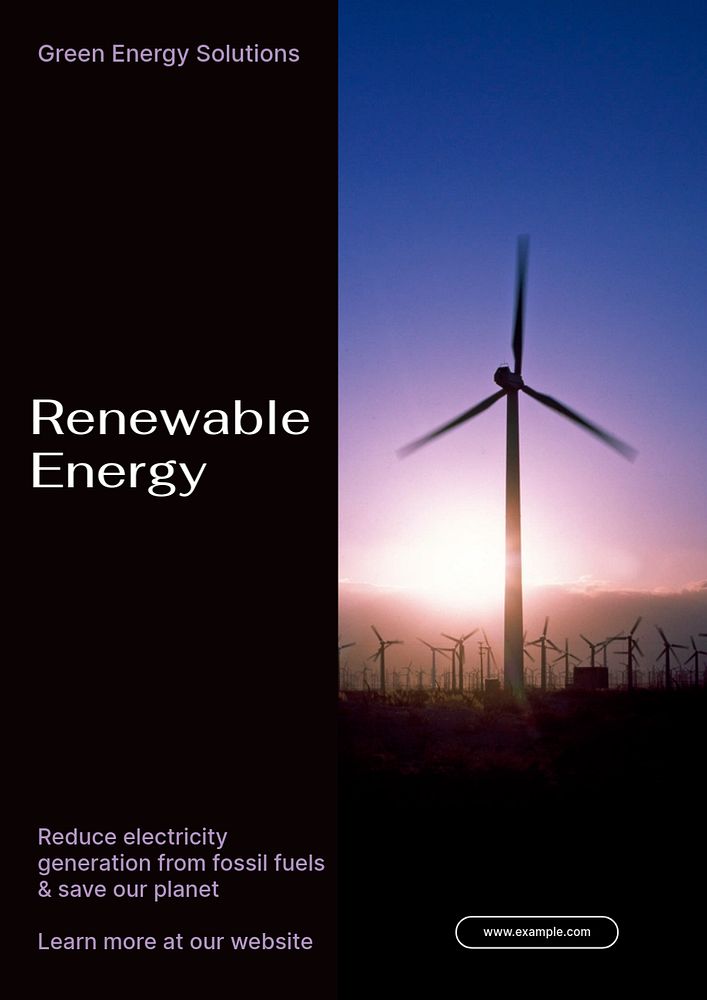 Renewable  poster template, editable text & design