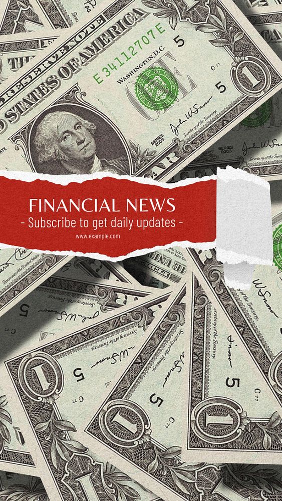 Financial news  Instagram story template, editable text