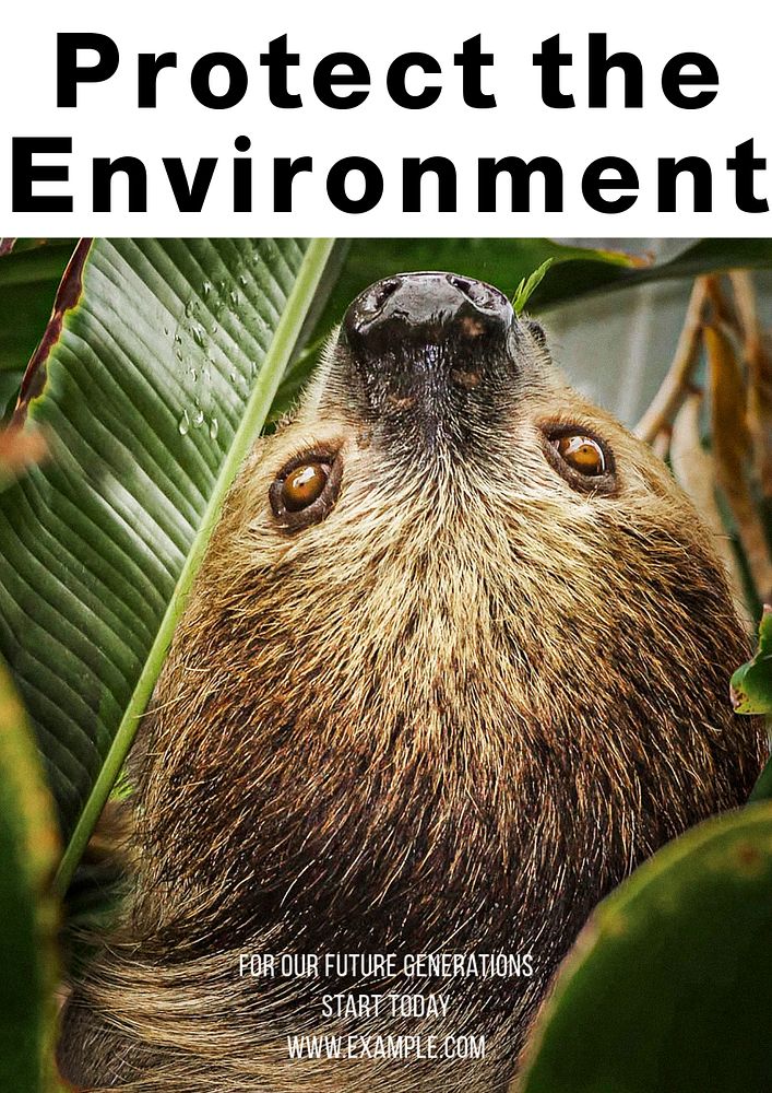 Protect the environment poster template, editable text & design 