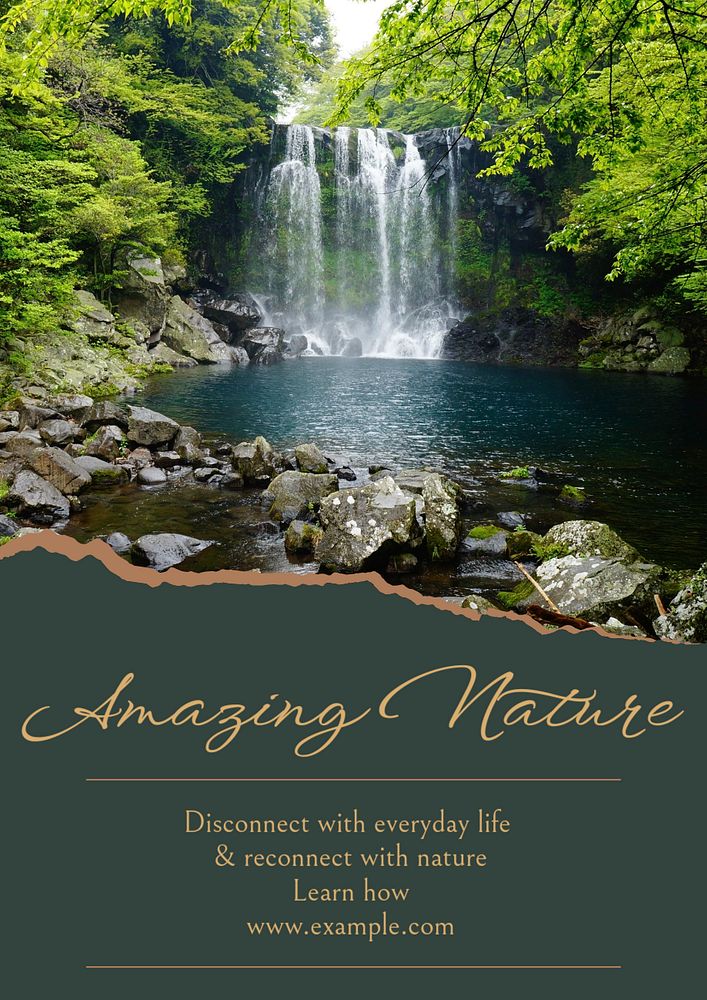 Amazing nature poster template, editable text & design