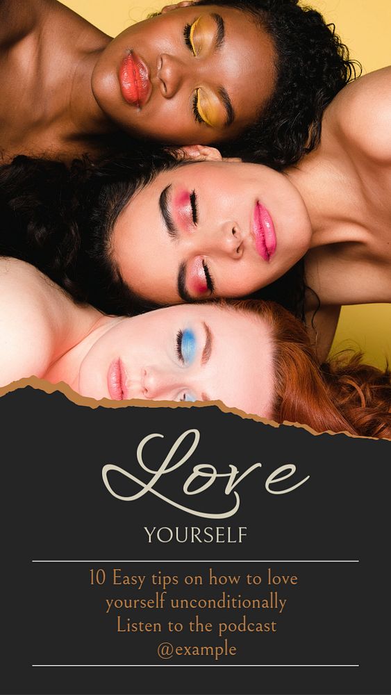 Love yourself Instagram story template, editable text