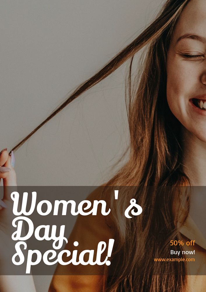 Women's day deal poster template, editable text & design