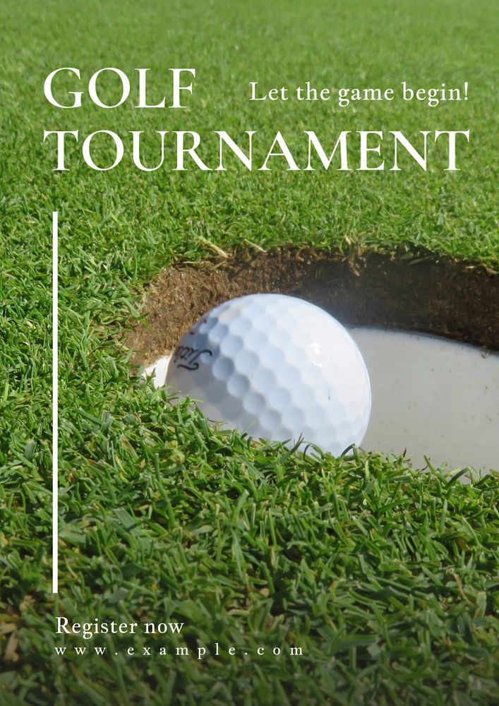 Golf tournament poster template, editable text and design