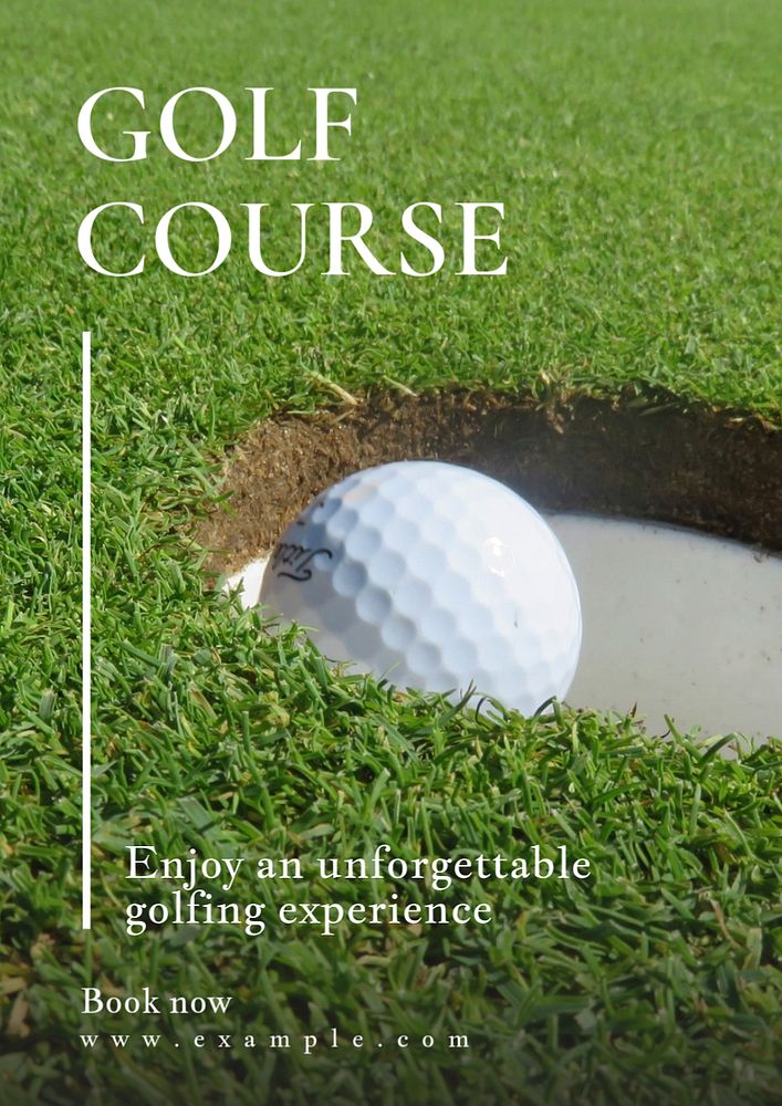 Golf course poster template, editable text and design