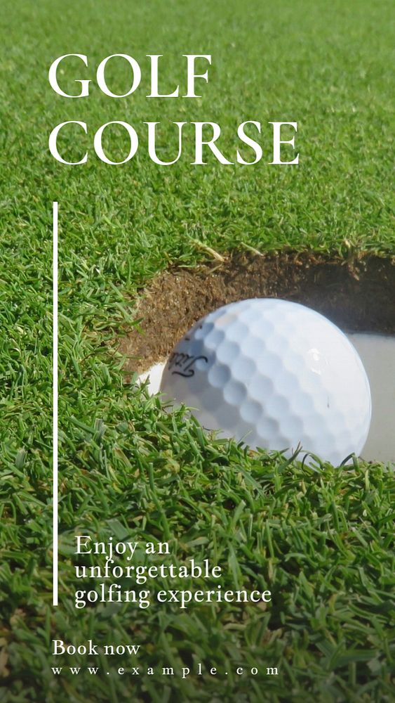 Golf course Instagram story template, editable text