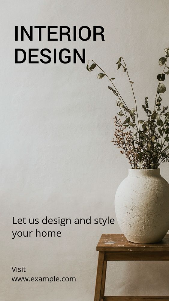 Interior design Instagram story template, editable text