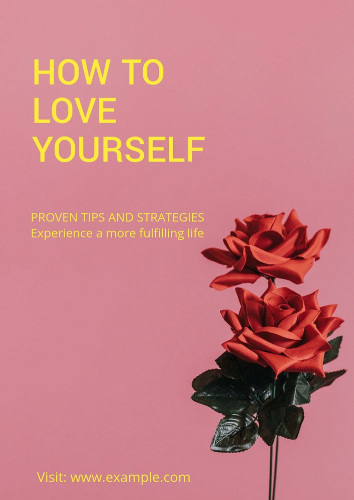 Love yourself poster template, editable text and design