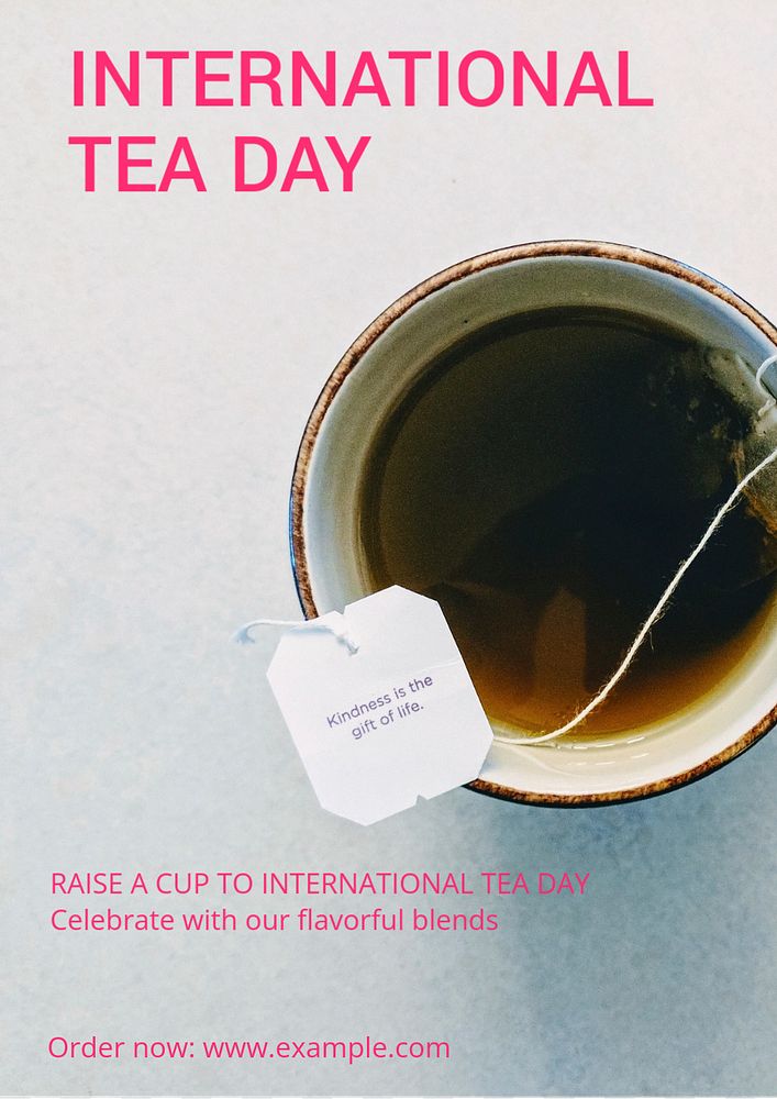 International tea day poster template, editable text and design