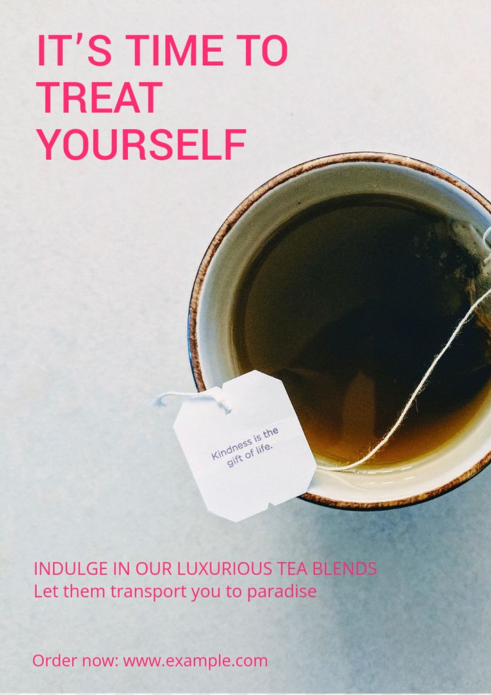 Tea blends poster template, editable text and design