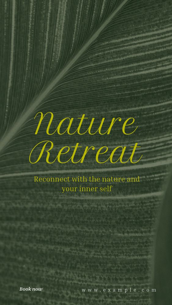 Nature retreat Instagram story template, editable text