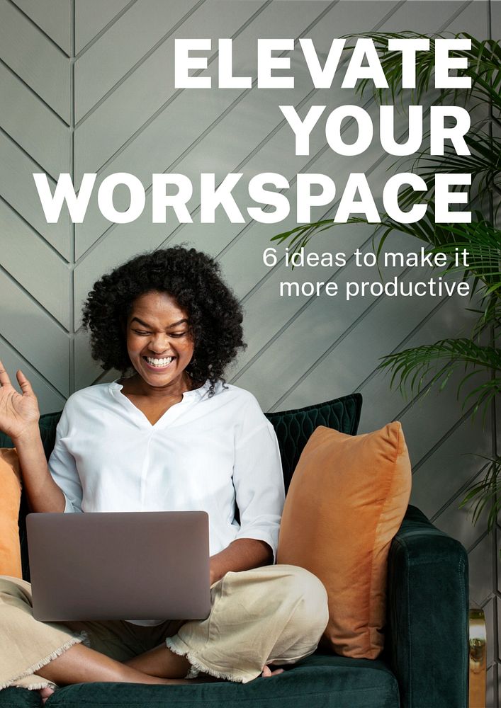 Productive workspace flyer template, editable design