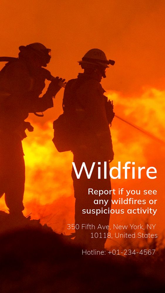 Wildfire report Instagram story template, editable text