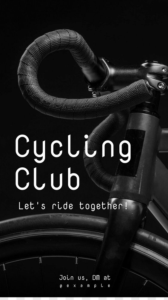 Cycling club Instagram story template, editable text