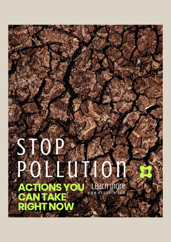 Stop pollution flyer template, editable design