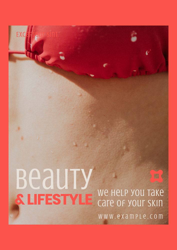 Beauty & lifestyle poster template, editable text and design